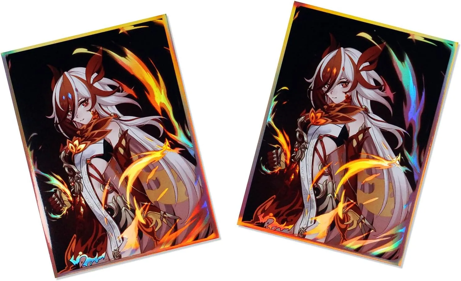 Volcanic Island 60ct 67x92mm Holographic Flashing (Fenghuang of Vicissitude) Top Loading Trading Card Sleeves Deck Protector for MTG/TCG/PTCG Art Anime Printing Card Sleeves Protectors (02)