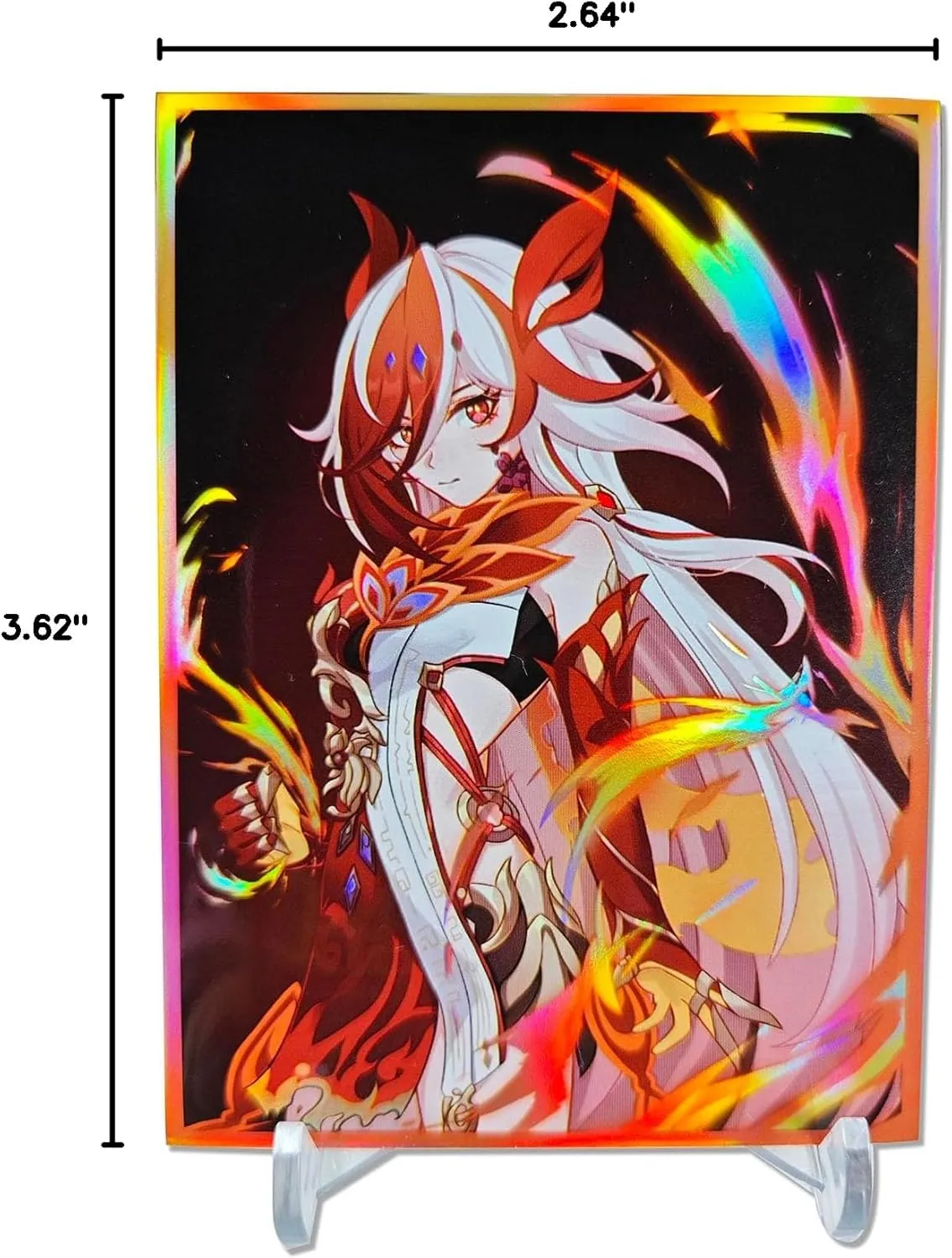 Volcanic Island 60ct 67x92mm Holographic Flashing (Fenghuang of Vicissitude) Top Loading Trading Card Sleeves Deck Protector for MTG/TCG/PTCG Art Anime Printing Card Sleeves Protectors (02)