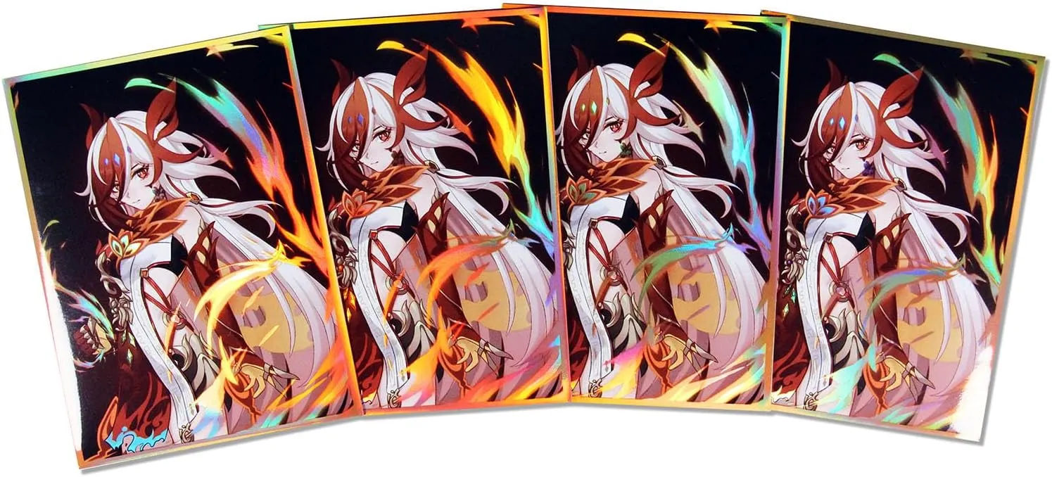 Volcanic Island 60ct 67x92mm Holographic Flashing (Fenghuang of Vicissitude) Top Loading Trading Card Sleeves Deck Protector for MTG/TCG/PTCG Art Anime Printing Card Sleeves Protectors (02)
