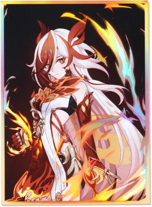 Volcanic Island 60ct 67x92mm Holographic Flashing (Fenghuang of Vicissitude) Top Loading Trading Card Sleeves Deck Protector for MTG/TCG/PTCG Art Anime Printing Card Sleeves Protectors (02)