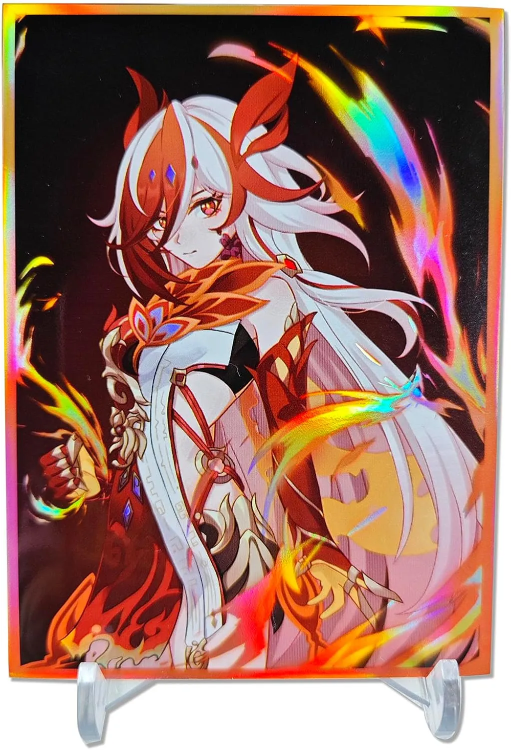 Volcanic Island 60ct 67x92mm Holographic Flashing (Fenghuang of Vicissitude) Top Loading Trading Card Sleeves Deck Protector for MTG/TCG/PTCG Art Anime Printing Card Sleeves Protectors (02)