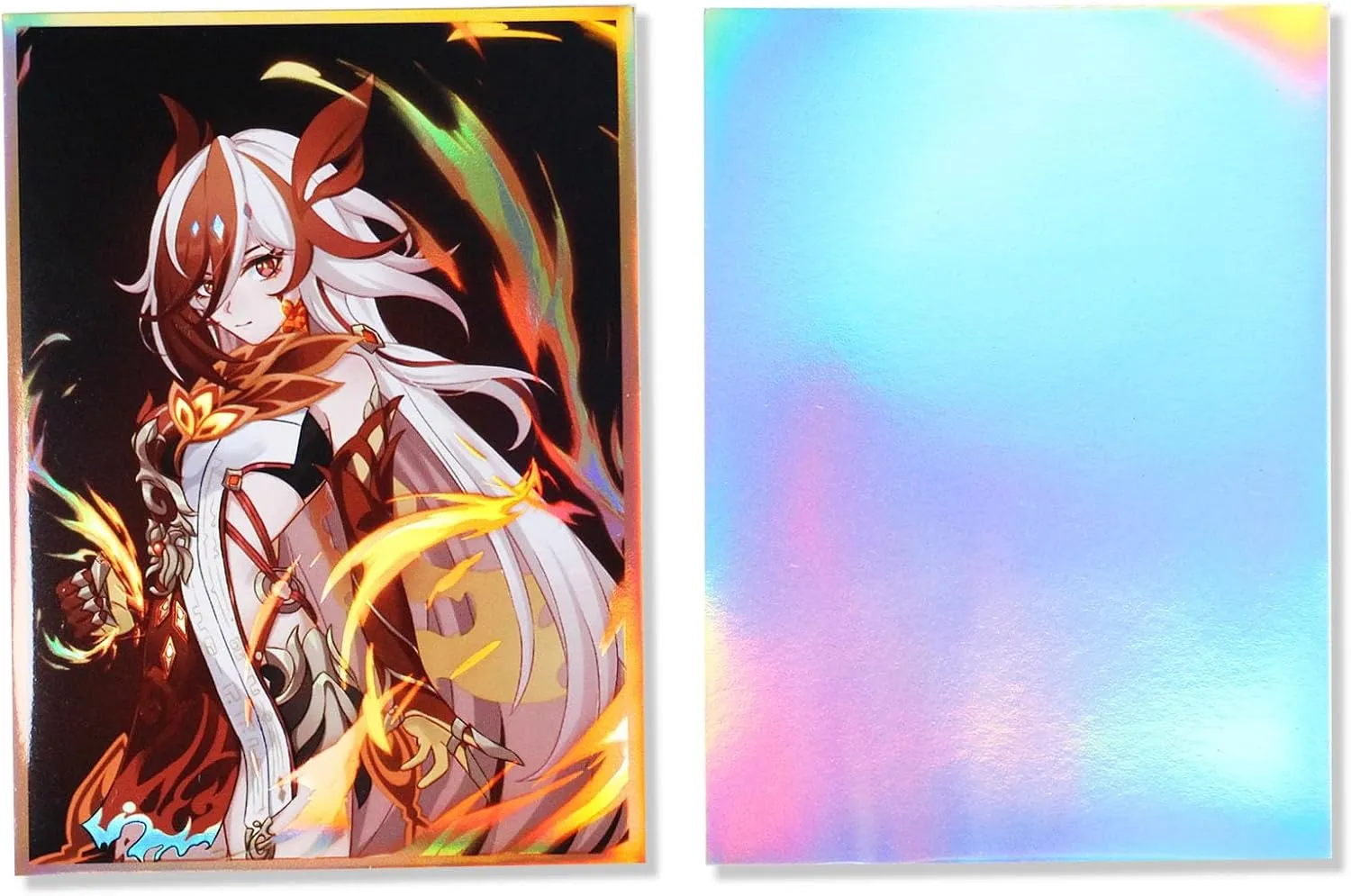 Volcanic Island 60ct 67x92mm Holographic Flashing (Fenghuang of Vicissitude) Top Loading Trading Card Sleeves Deck Protector for MTG/TCG/PTCG Art Anime Printing Card Sleeves Protectors (02)