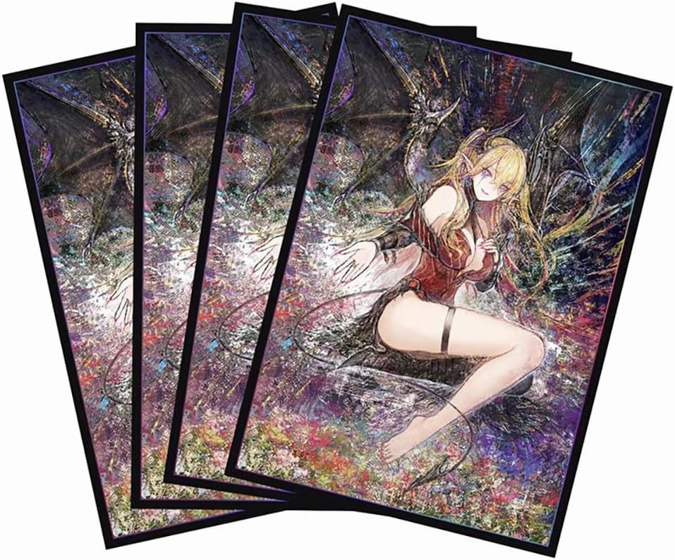 Volcanic Island 50ct 63x90mm Holographic Top Loading Trading Card Sleeves for YuGiOh/Japanese Art Anime Printing Card Sleeves Protectors (Lacrima The Scarlet Sorrow)