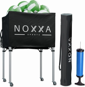 Volleyball Cart with Wheels - Portable Volleyball Ball Cart Bag on Wheels, Collapsible Sports Ball Equipment Storage Cart for Volleybal, Indoor and Outdoor.