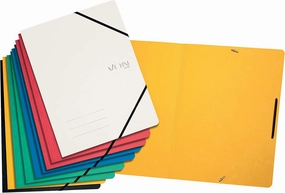 VON Leitz 30112099 Pack of 10 A4 Folder with Elastic Band, with Modern Von Print, for School and Home, Multicoloured, Pack of 10