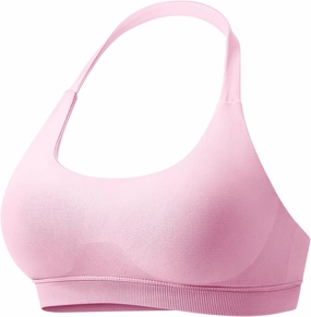 VOYJOY Women Workout Impact Bras Medium Low Support Halter Sports Bras Seamless Open Back Gym Padded Yoga Crop Top