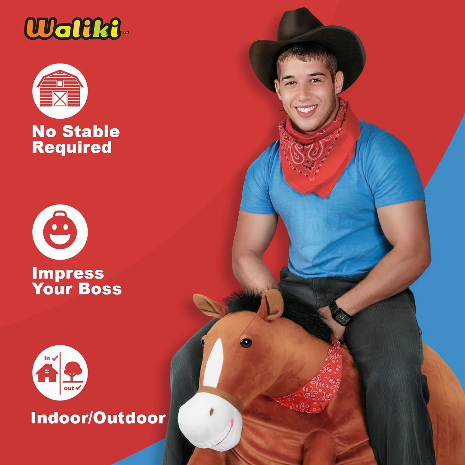 WALIKI Hopper Ball for Adults Ages 13-101 | Hippity Hop | Jumping Hopping Ball (Horse)