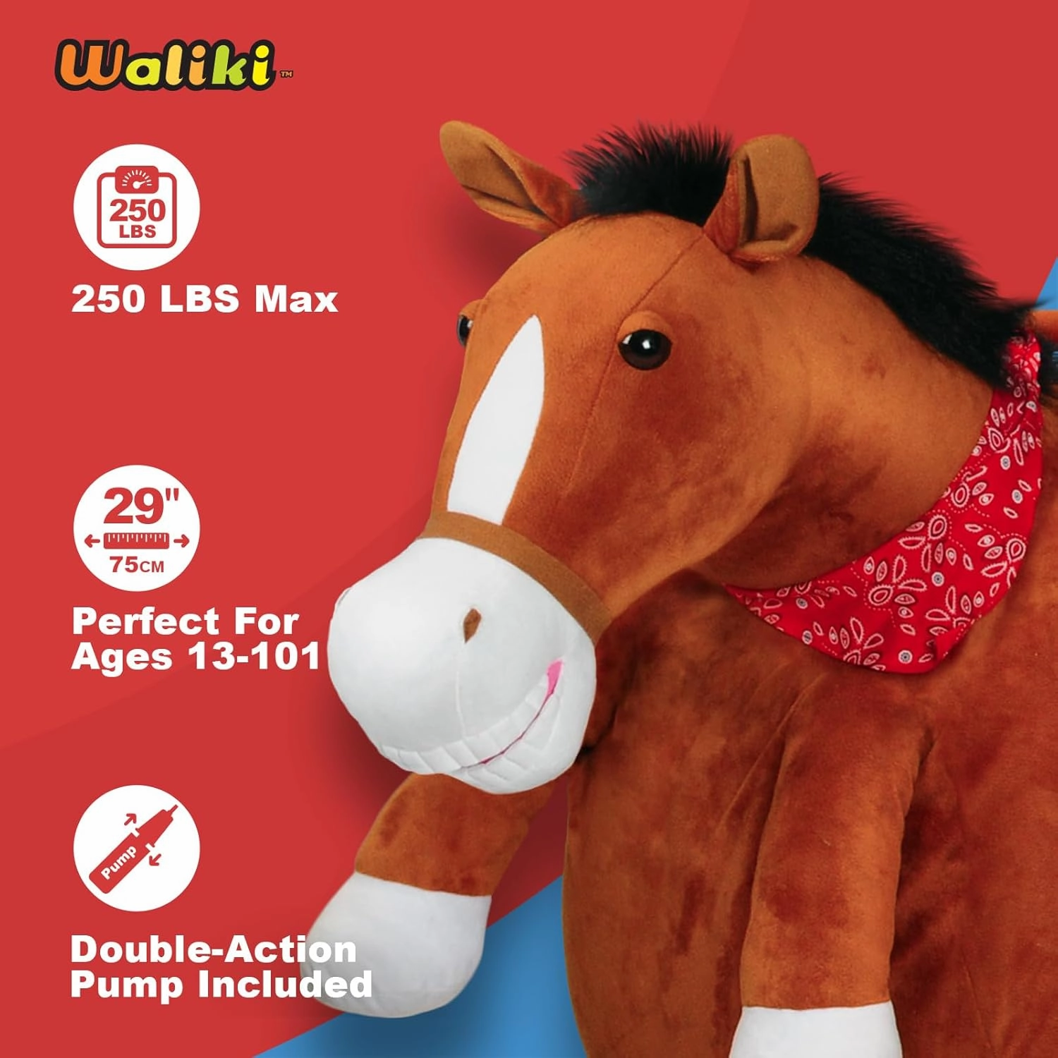WALIKI Hopper Ball for Adults Ages 13-101 | Hippity Hop | Jumping Hopping Ball (Horse)
