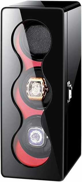 Watch Shaker Swing Box Mechanical Watch Automatic Winding Watch Box Watch Winder Watch Shaker Storage Box 3 Tables Black and White Watch Storage Box