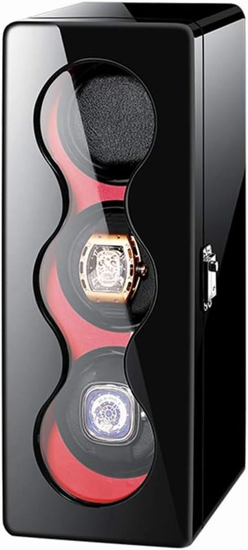 Watch Shaker Swing Box Mechanical Watch Automatic Winding Watch Box Watch Winder Watch Shaker Storage Box 3 Tables Black and White Watch Storage Box
