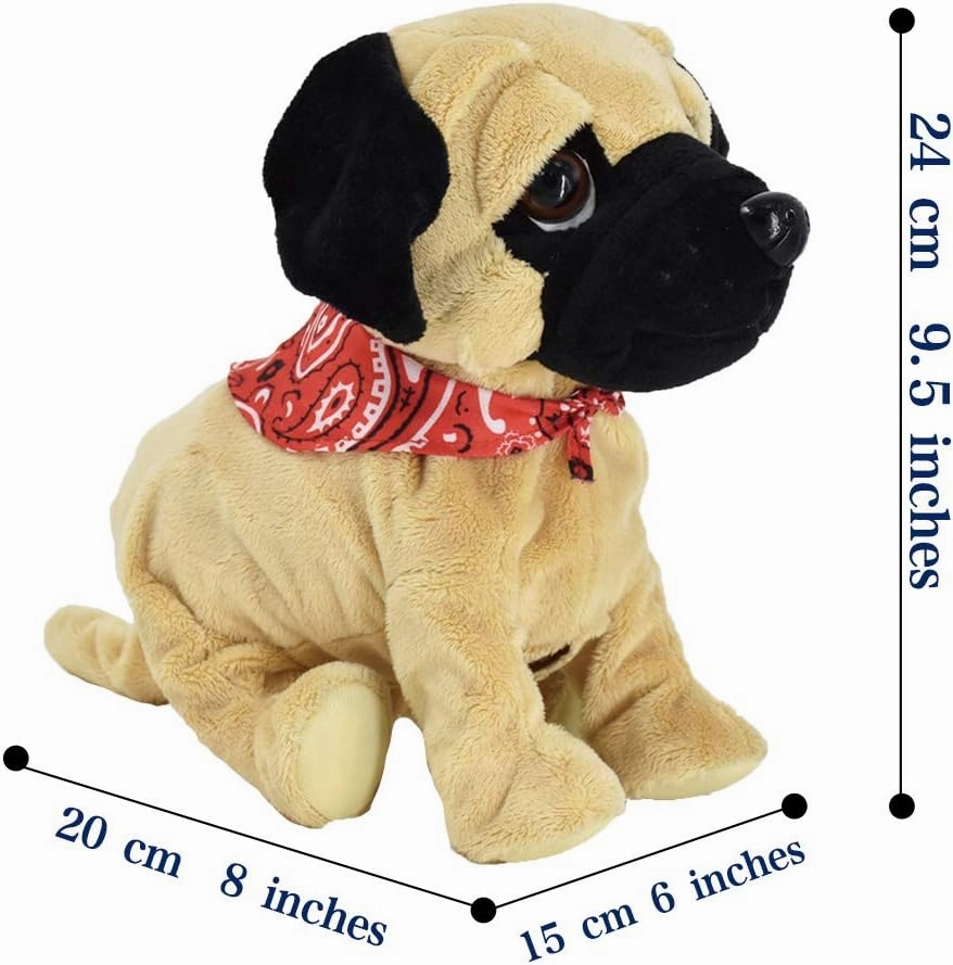 WEofferwhatYOUwant Robot Dog - Pug Daddy - Interactive Plush Electronic Toy Dog with Sound and Touch Sensitivity - Just Clap or Touch and he Does 8 Trick Positions - Ages 18  Months