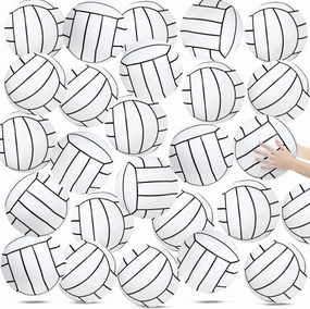 Wettarn 24 Pieces Inflatable Volleyball Beach Ball 12 Inches Volleyball Party Favors White Swimming Pool Party Ball Volleyball Beach Game Toys for Beach Pool Sports Game Party Supplies