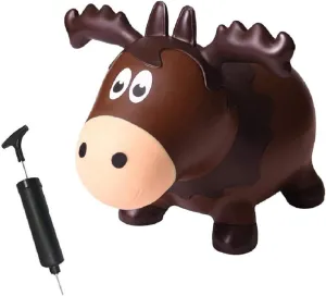 Wildlife Hopper Inflatable Toddler Safe Bouncing Moose Plus Pump