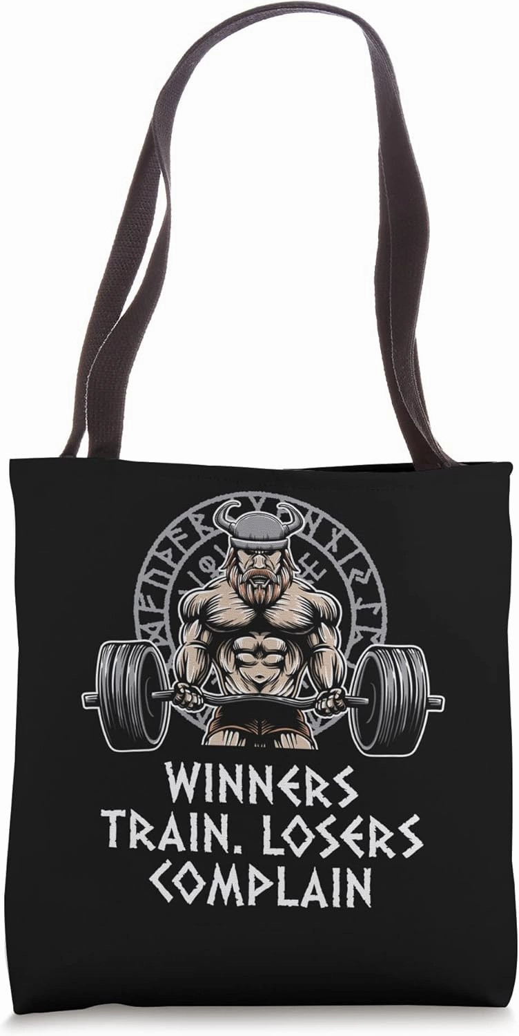 Winners Train Losers Complain Workout Motivational Quote Gym Tote Bag