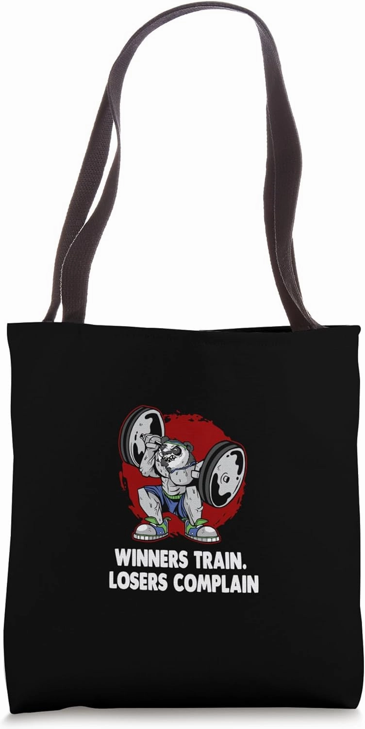 Winners Train Losers Complain Workout Motivational Quote Gym Tote Bag