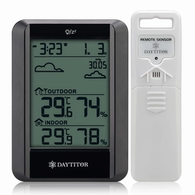 Wireless Digital Hygrometer Indoor/Outdoor Thermometer,High Precision Temperature Humidity Monitor with 330ft Range Remote Sensor and Backlight Display