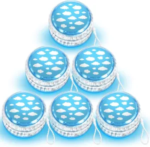 Woanger 24 Pcs Yoyo Responsive Balls Bulk Novelty Plastic Yoyo for Girl Teens Adults Beginner Birthday Classroom Prizes Party Favors(Blue Sky)