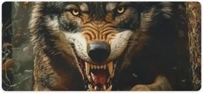 Wolf Jungle Running Roaring Large Mouse Pad Gaming Mousepad Desk Pad for Keyboard and Mouse Mat Non-Slip Base 40x90cm