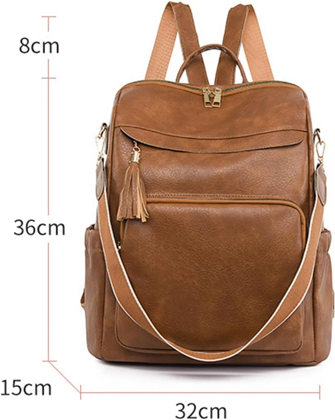Women Bag Fashion Backpack Comfortable Leather Student Backpack Travel for Men Bags (Khaki, One Size)
