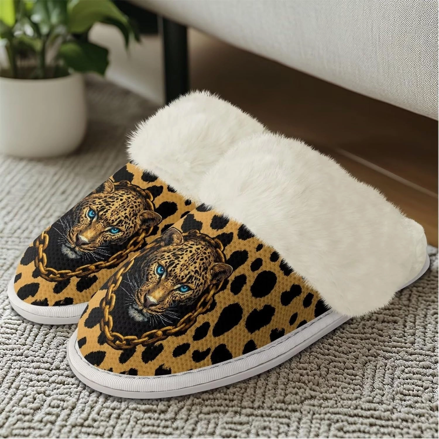 Women's Fuzzy Slippers Warm Cozy Soft Lightweight Bedroom Slippers Women Indoor House Shoes Size 3-12