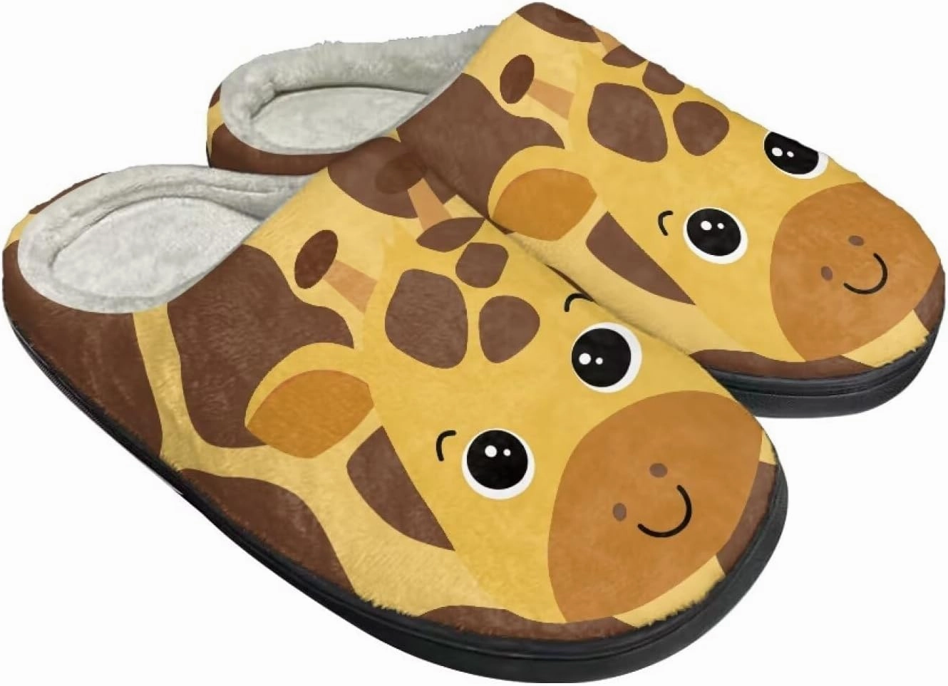 Women's Winter Home Slippers with Cute Cartoon Giraffe Design, Comfortable Indoor or Outdoor Kitchen Bedroom Shoes