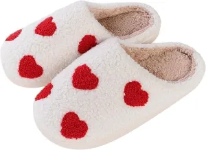 Women's Fuzzy Plush Slippers with Strawberry, Reindeer, and Santa Designs, Slip-On Indoor Shoes (E, Adult, Women, 10, Numeric, US Footwear Size System, Medium)