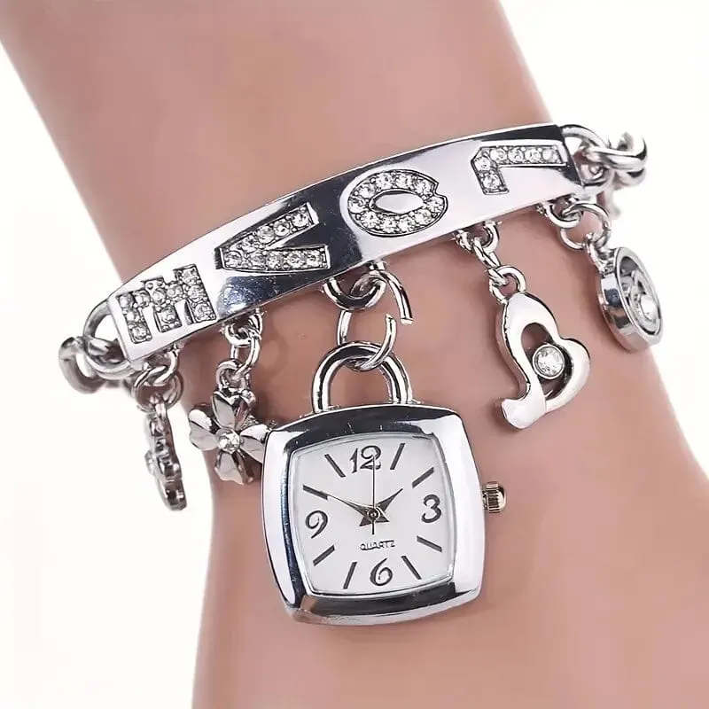 Women's Love Alphabet Bracelet Alloy Quartz Watch