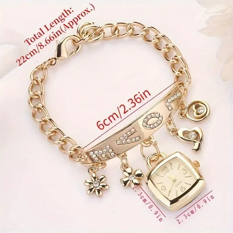 Women's Love Alphabet Bracelet Alloy Quartz Watch
