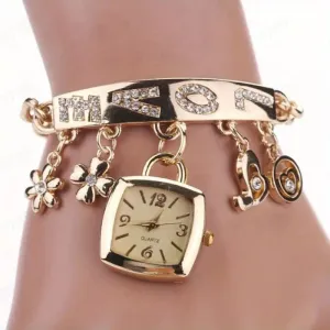 Women's Love Alphabet Bracelet Alloy Quartz Watch