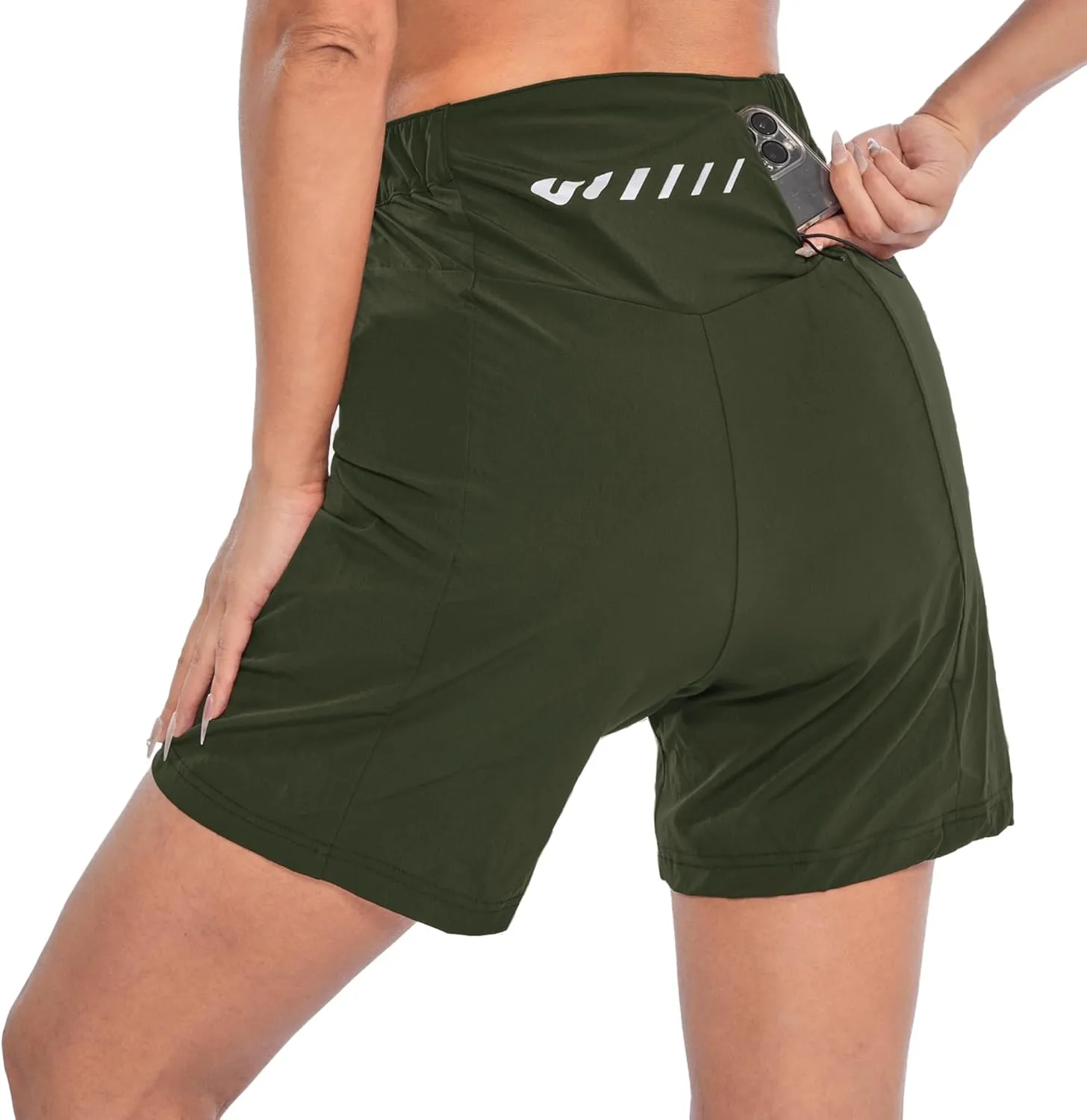 Womens Mountain Bike Shorts 2 in 1 Padded Cycling Women Biking Underwear with Padding Riding Bicycle Shorts Zipper Pocket