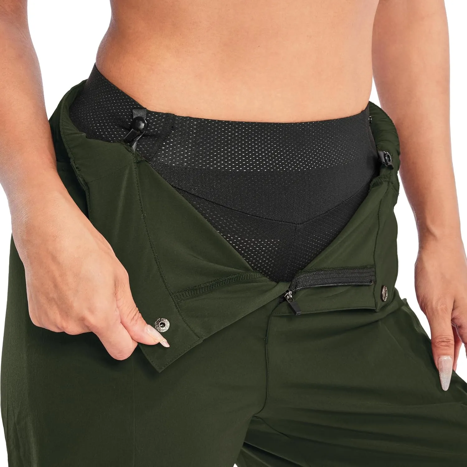 Womens Mountain Bike Shorts 2 in 1 Padded Cycling Women Biking Underwear with Padding Riding Bicycle Shorts Zipper Pocket