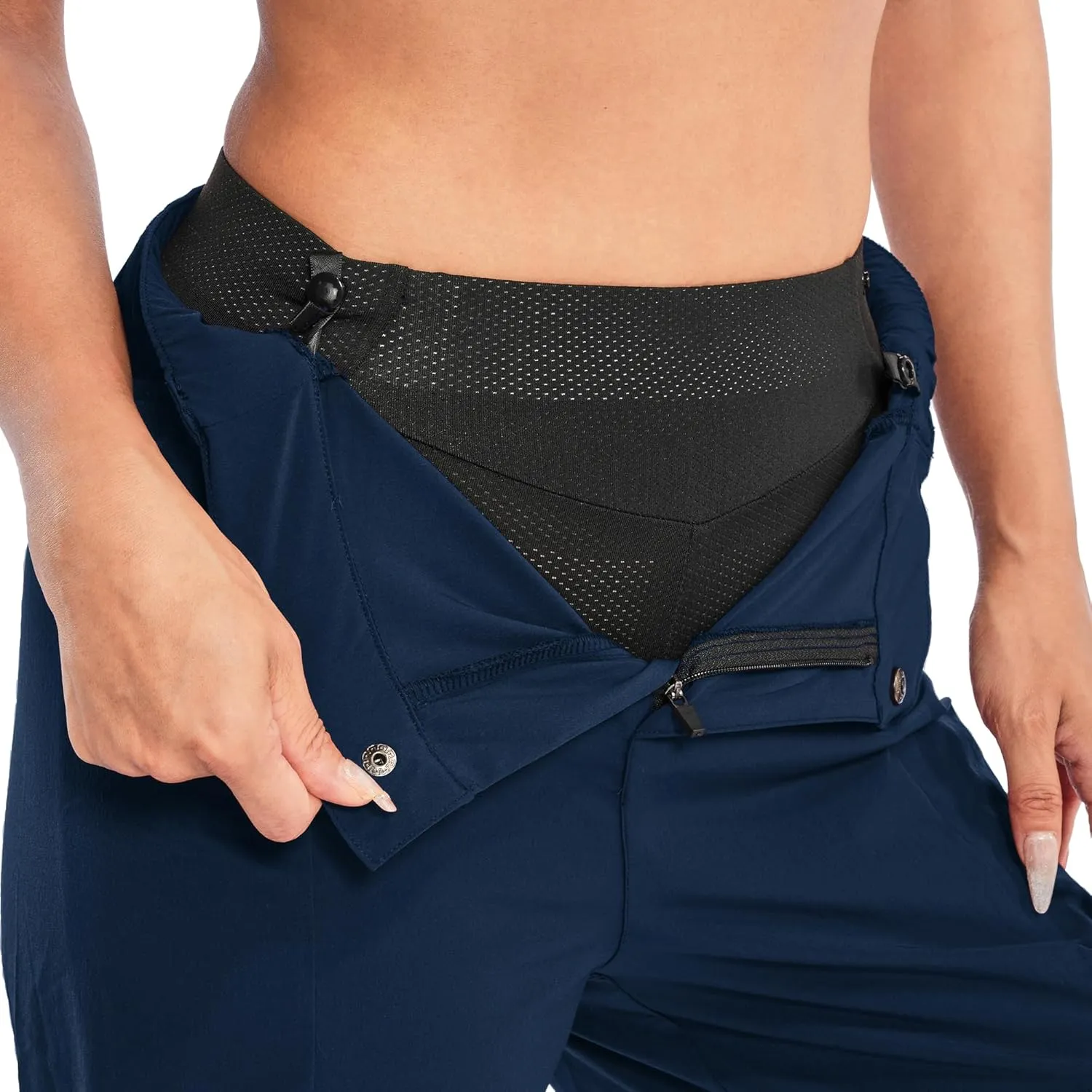 Womens Mountain Bike Shorts 2 in 1 Padded Cycling Women Biking Underwear with Padding Riding Bicycle Shorts Zipper Pocket