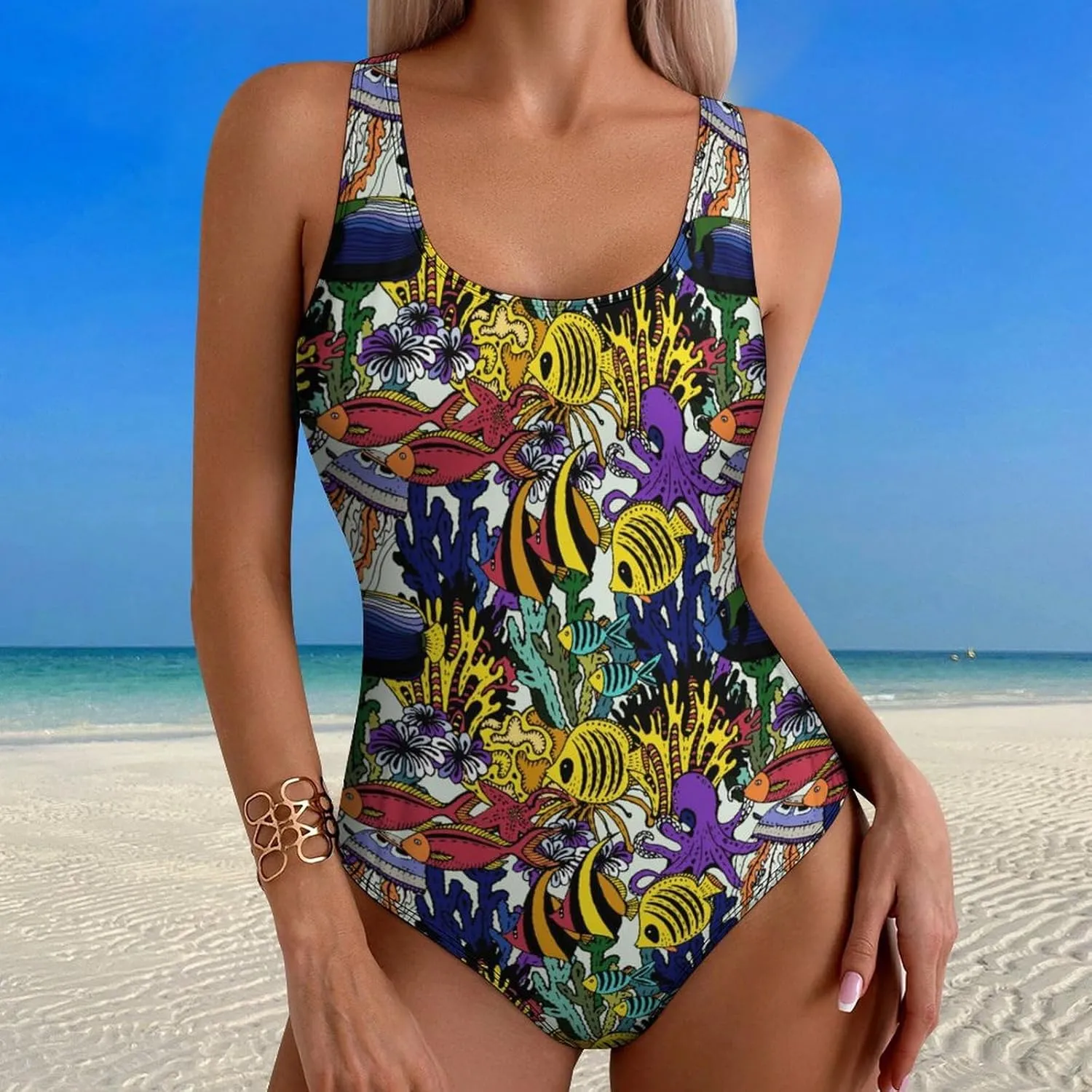 Womens One Piece Swimsuits Cute Duck Checkered Tummy Control Bathing Suits Wireless Racerback Padded Swimwear