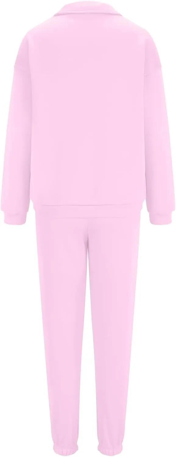 Womens Sweatsuits 2 Piece Set Petite Trendy 2024 Zip Up Plain Sweatsuits Casual Lightweight Track Suits With Pockets