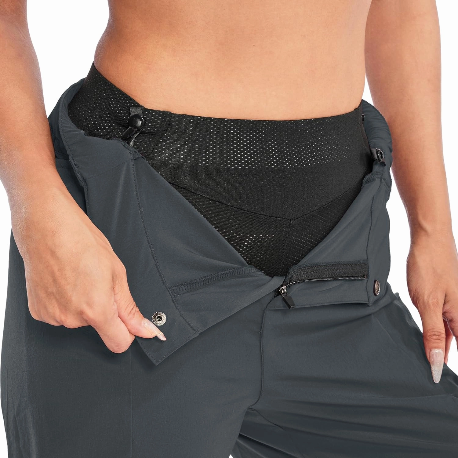 Womens Mountain Bike Shorts 2 in 1 Padded Cycling Women Biking Underwear with Padding Riding Bicycle Shorts Zipper Pocket