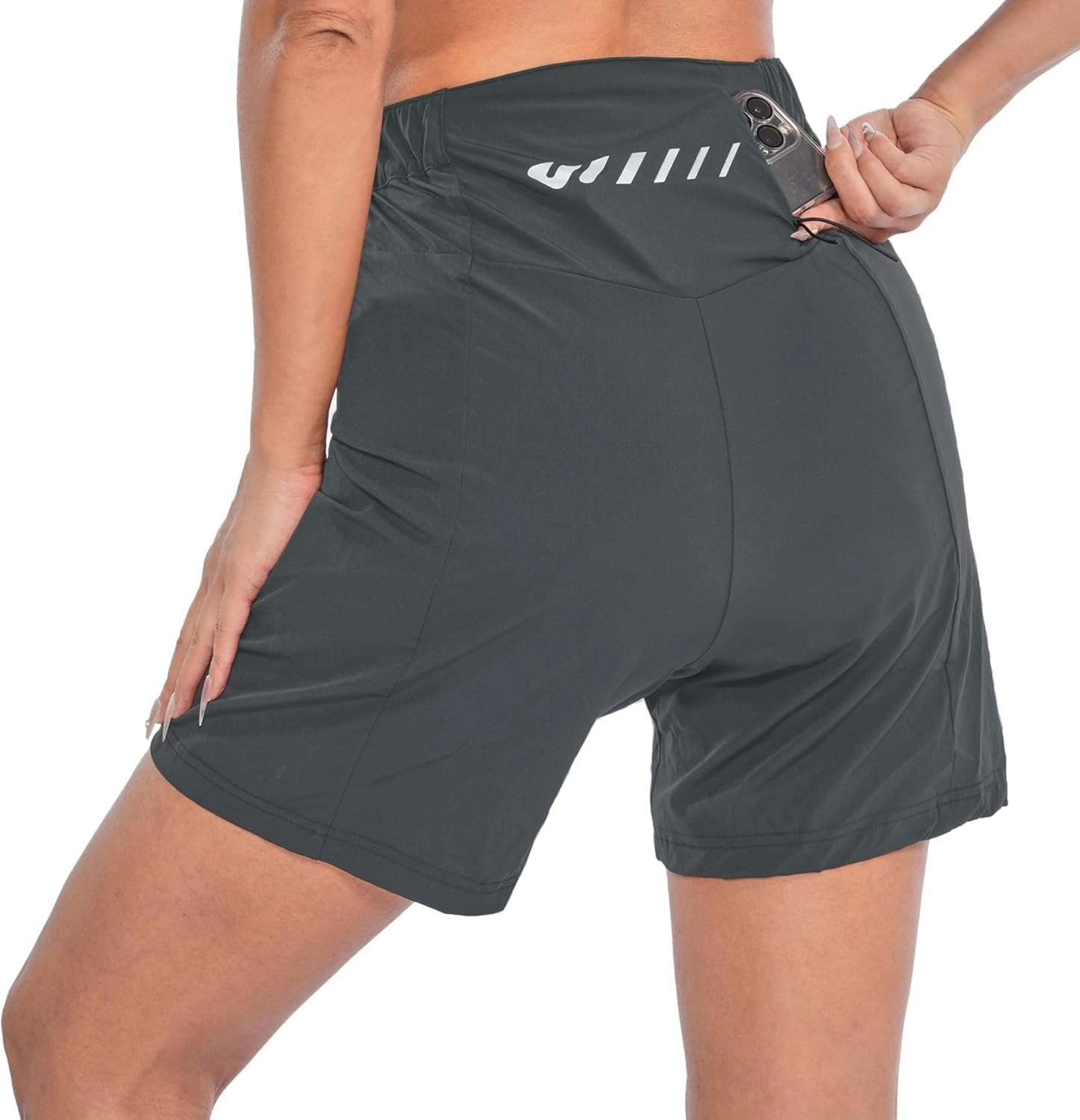 Womens Mountain Bike Shorts 2 in 1 Padded Cycling Women Biking Underwear with Padding Riding Bicycle Shorts Zipper Pocket