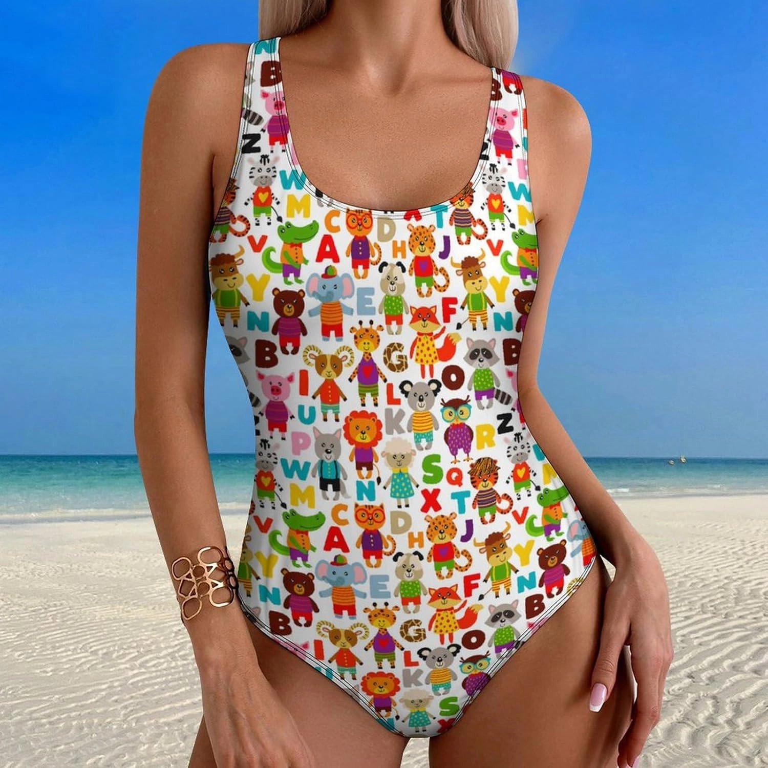 Womens One Piece Swimsuits Cute Duck Checkered Tummy Control Bathing Suits Wireless Racerback Padded Swimwear