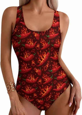 Womens One Piece Swimsuits Llama Cute Alpaca Checkered Tummy Control Bathing Suits Wireless Racerback Padded Swimwear