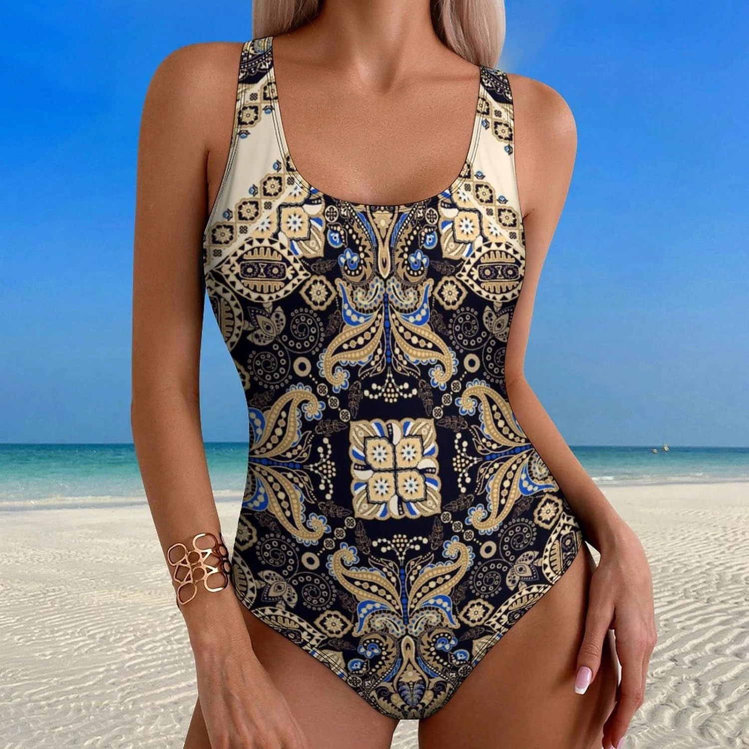 Womens One Piece Swimsuits Llama Cute Alpaca Checkered Tummy Control Bathing Suits Wireless Racerback Padded Swimwear