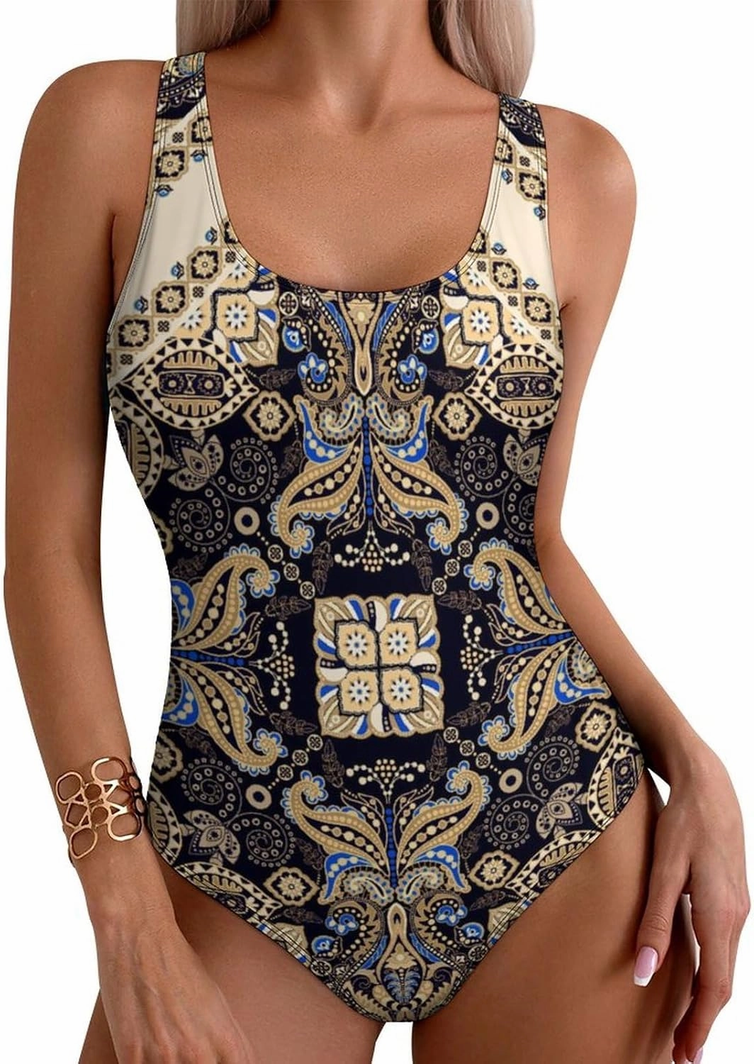 Womens One Piece Swimsuits Llama Cute Alpaca Checkered Tummy Control Bathing Suits Wireless Racerback Padded Swimwear