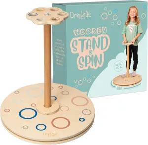 Wooden Stand and Spin Toy | Balance Board 360° Spinner Stand Toddler Toys Age 2, 3, 4, 5, Birthday for Boy Girl, 18 Months  , Kids Toy Indoor or Outdoor for 2 Year Old (Patent Pending)