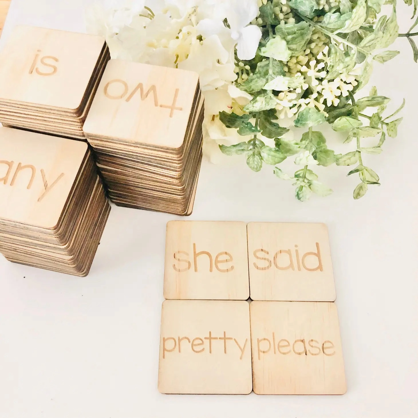Wooden Learning Tiles - 110 Sight Words
