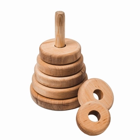Wooden Stacker Customized Toys Montessori Waldorf Sensory Toys Baby Keepsake Nursery Decor Ring Stacking Toy Baby First Birthday (Ring Stacker)