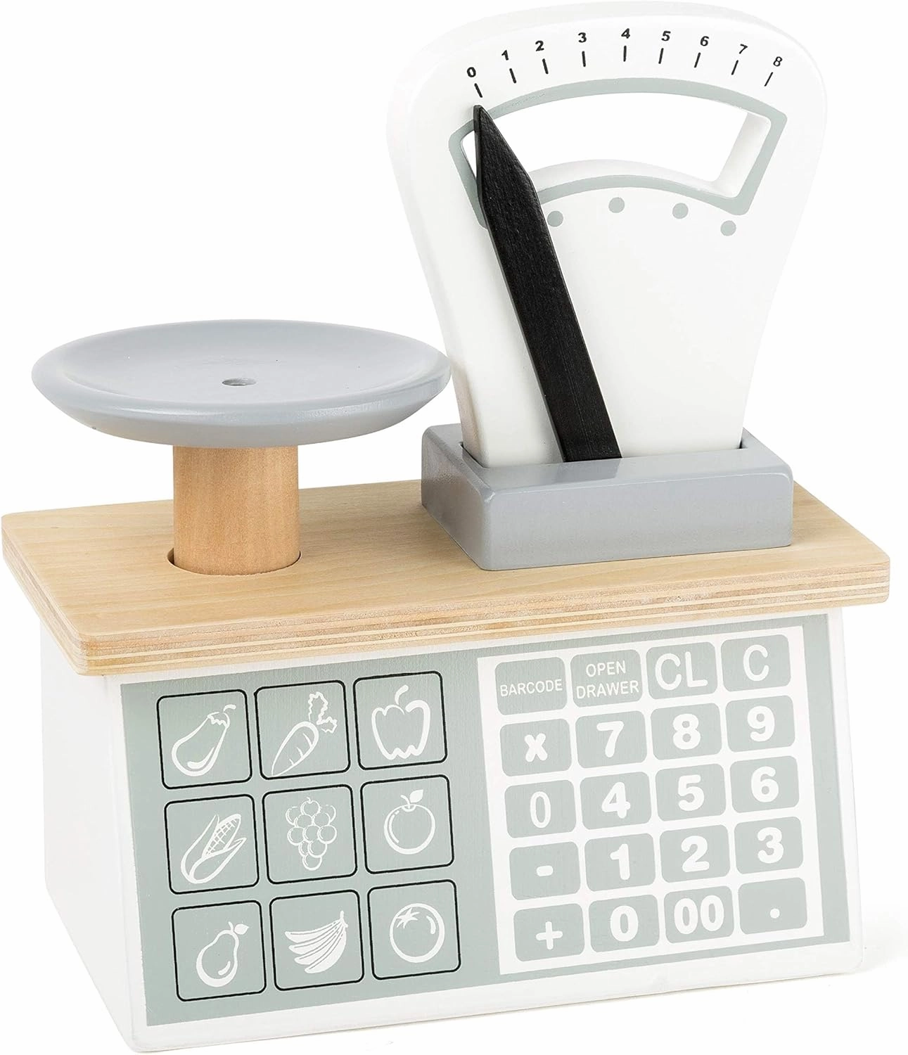 Wooden Toys Wooden Scale Wooden playset for Pretend Markets and Play Kitchens Designed for Children Ages 3 , Multi
