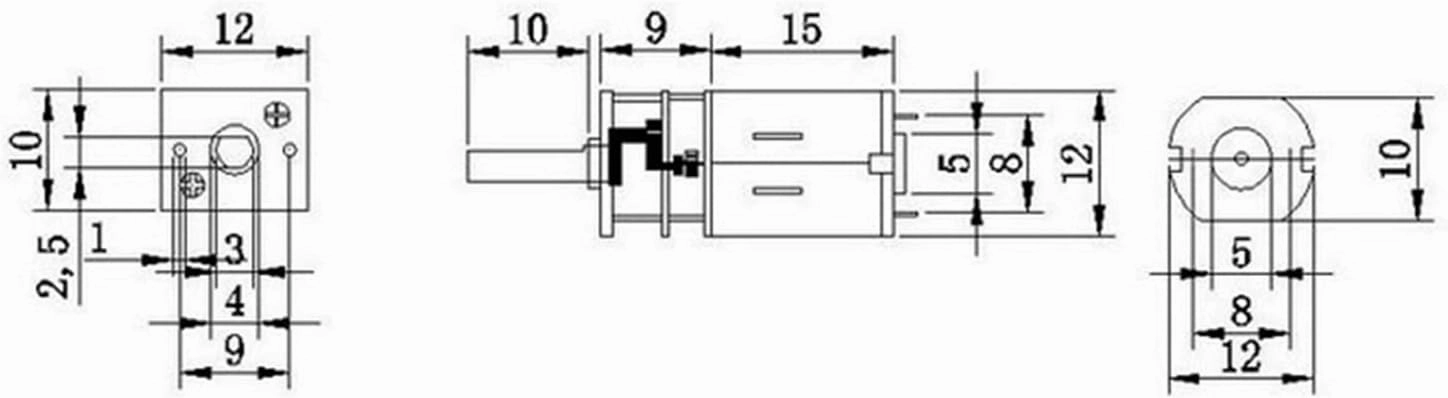 Xianglaa-Motor Tiny Model Plane Geared N20 Motor, Mini Dc 12V Low Speed Electric Motor Metal Gears for Smart Car Automatic Lock (Size : 140rpm)