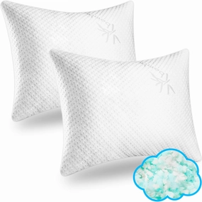 Xtreme Comforts 2-Pack Pillows for Sleeping Made in The USA - GreenGuard Gold Certified Adjustable Standard Memory Foam Pillow for Side, Back & Stomach Sleepers w/Removable Cooling Zipper Cover