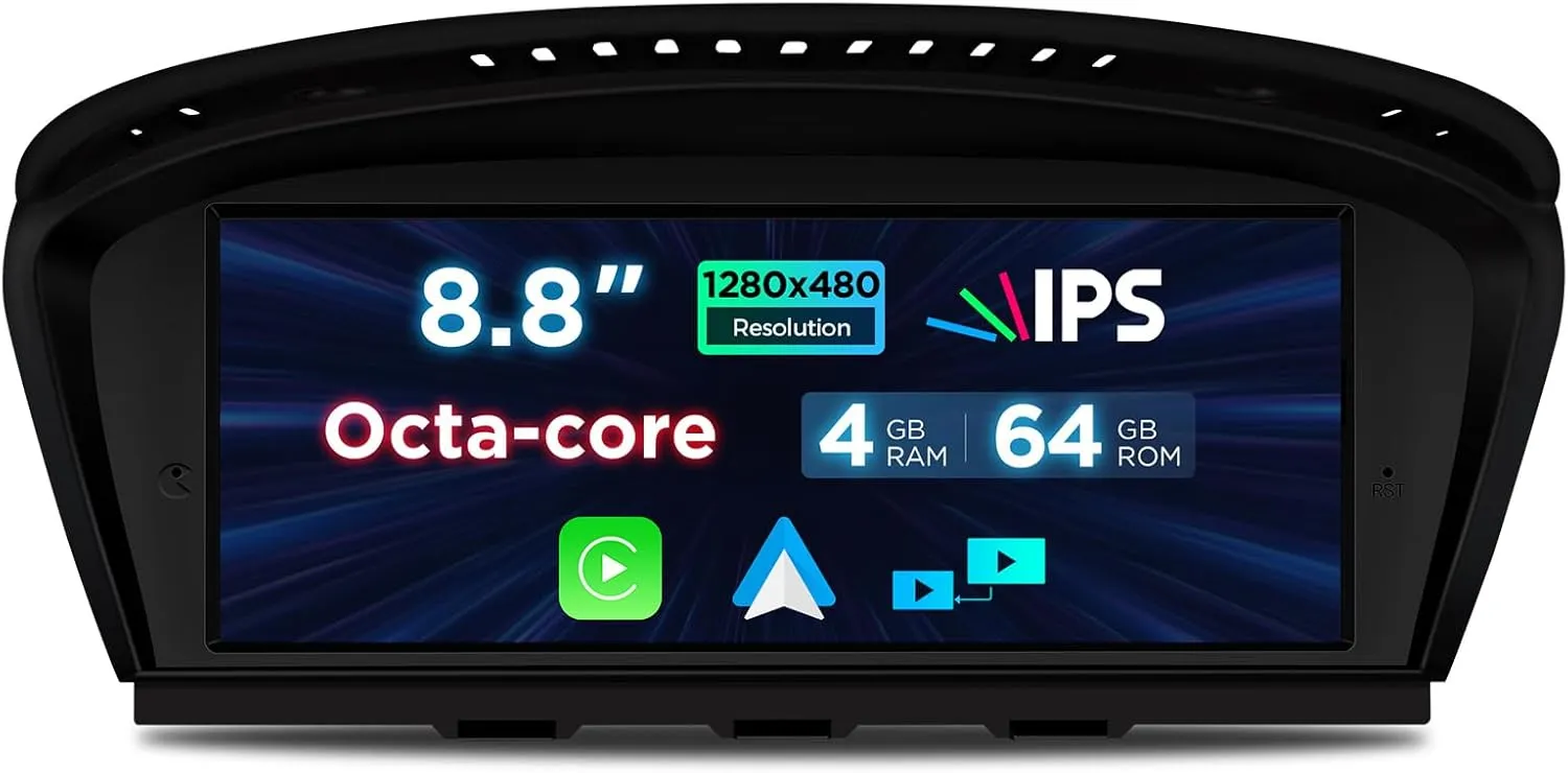 XTRONS 8.8 Inch Android 14 Car Stereo for BMW 3 Series E90-E93 / 5 Series E60 E61 M5 (2005-2008) CCC System, IPS Touch Screen 4 64GB Car Radio GPS Navigation Support Wireless CarPlay Android Auto