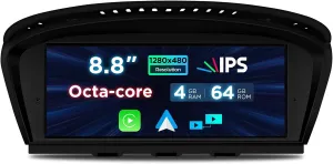 XTRONS 8.8 Inch Android 14 Car Stereo for BMW 3 Series E90-E93 / 5 Series E60 E61 M5 (2005-2008) CCC System, IPS Touch Screen 4 64GB Car Radio GPS Navigation Support Wireless CarPlay Android Auto