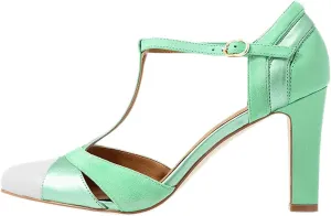 YDN Women's T-Strap Almond Toe Mary Jane Pumps Sexy High Heels Wedding Dress Shoes