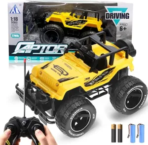 Yellow RC Truck - 1:18 Scale RV Truck with Headlights, Electric Toy for Kids